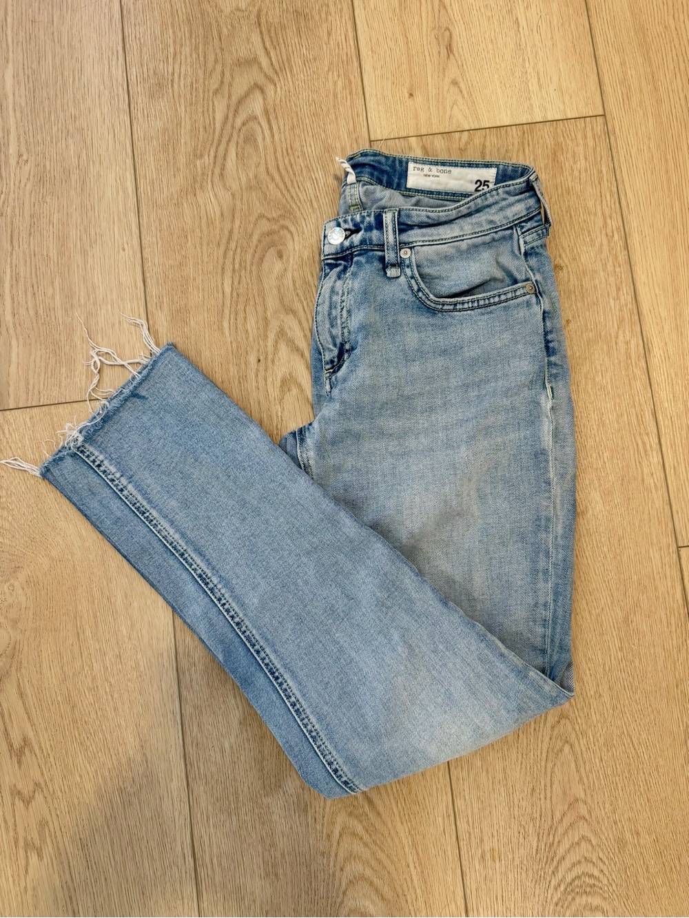 rag & bone Light Blue High-Rise Skinny Jeans